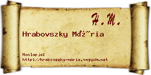 Hrabovszky Mária névjegykártya