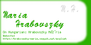 maria hrabovszky business card